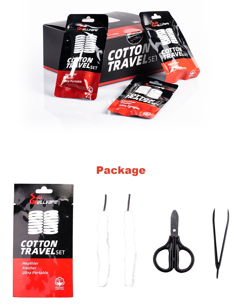Coton "Kit de voyage" avec accessoires