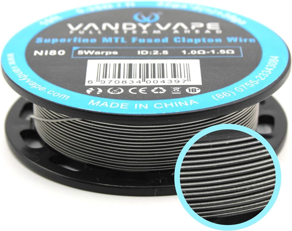 Fil résistif Ni80 Superfine MTL Fused Clapton